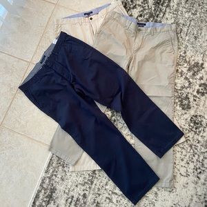 Three pairs of men’s khaki pants